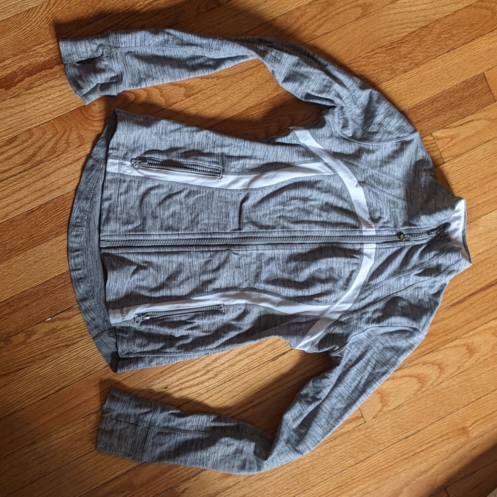 Lululemon Grey & White Striped Define Jacket